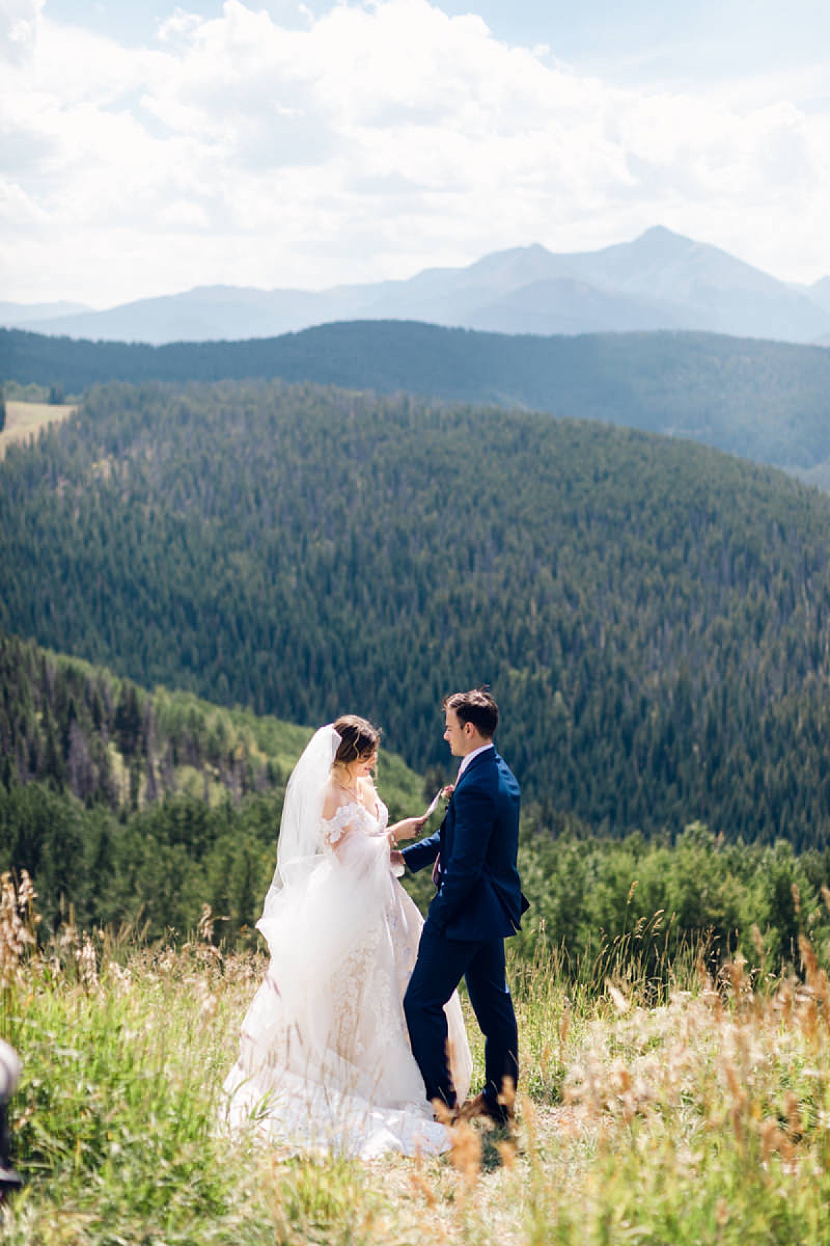 mountainside wedding portraits