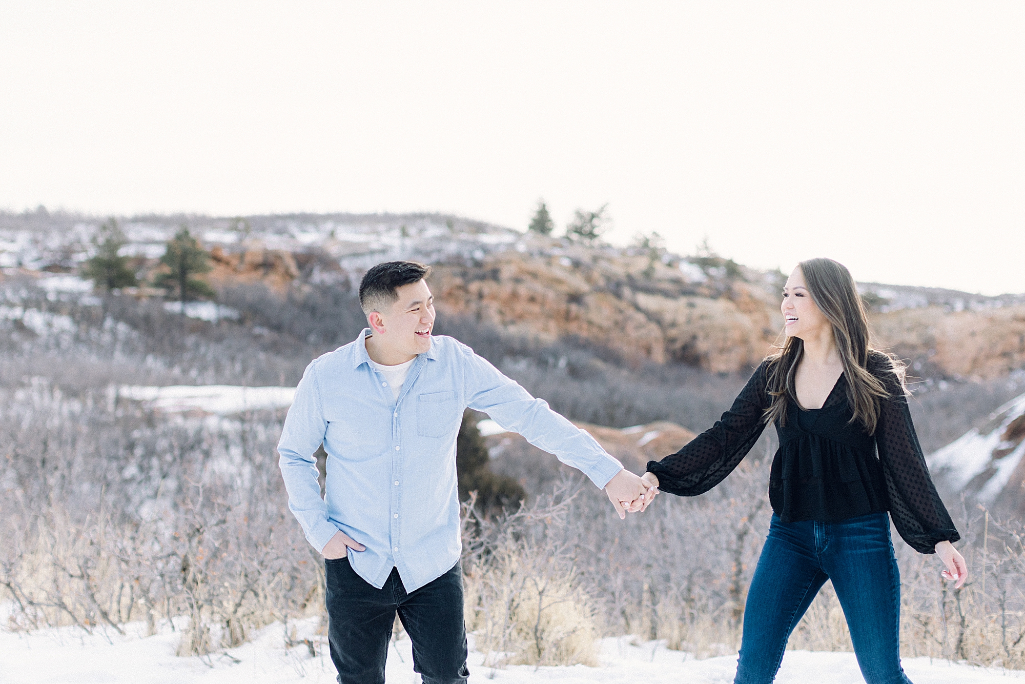 winter engagement session; Colorado Springs